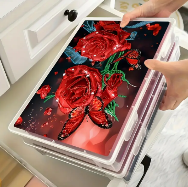 Diamond Painting Aufbewahrungsbox Rosen